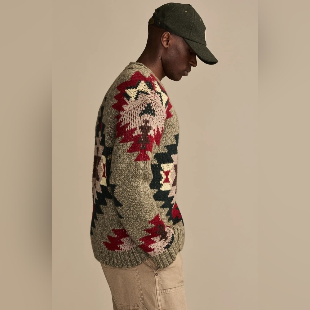Lucky Brand Aztec Wool Novelty Crew Sweater NWT S M L XL XXL - Picture 9 of 10